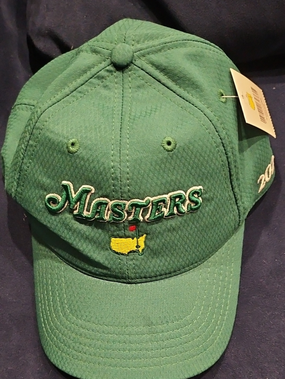 Masters Green Embroidered 2023 Golf Hat with Yellow Logo Tag